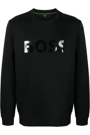 HUGO BOSS Ribbet sweatshirt med logotryk
