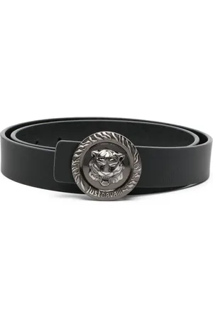 Roberto Cavalli Læderbælte med Tiger Head-spænde