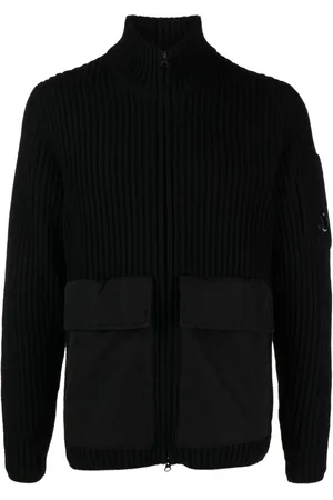 C.P. Company Ribbet cardigan med linsedetalje