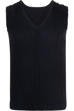 Issey Miyake Plisseret tanktop med V-hals
