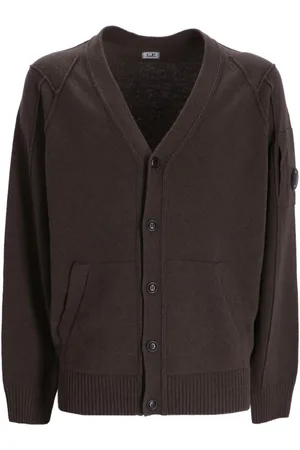 C.P. Company Cardigan med V-hals og logomærke