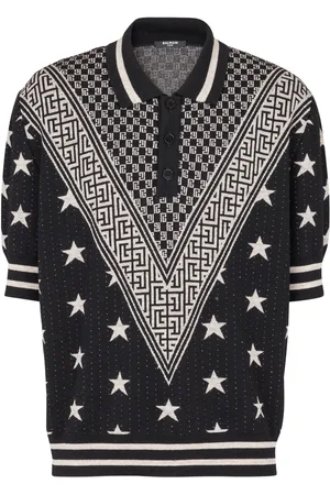 Balmain Monogram Stars polo i jacquard