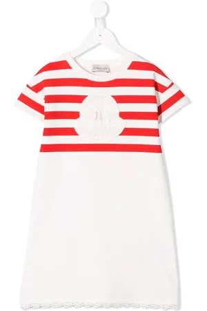 Moncler T-shirt-kjole med logostribe