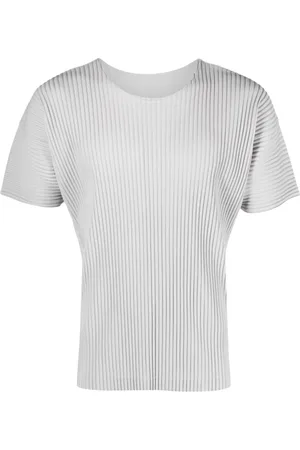 Issey Miyake Plisseret T-shirt med farve-plisseringer
