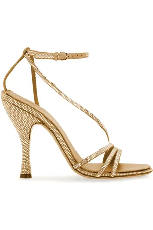 Salvatore Ferragamo 105mm sandaler i læder med krystaludsmykning