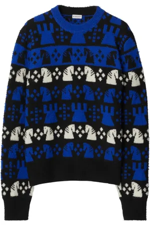Burberry Intarsia-strikket Chess trøje
