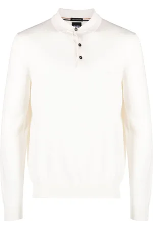 HUGO BOSS Polotrøje i jomfru-uld med broderet logo