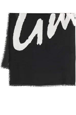 Givenchy Intarsia-tørklæde med frynser og logo
