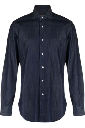 BARBA Langærmet denimskjorte