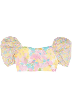 Marlo Cropped Amalia top med blomstertryk