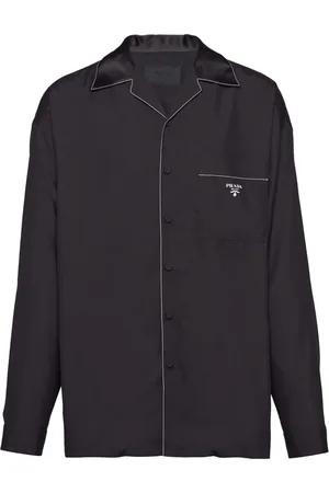 Prada Pyjamasskjorte i silke med kontrastkant