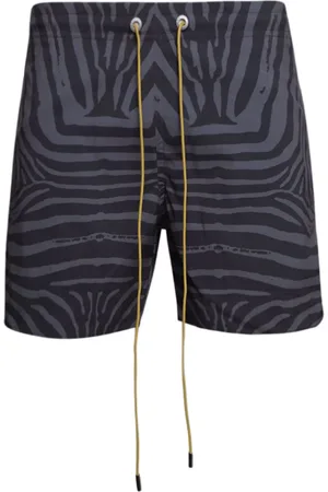 Rhude Badeshorts med snoretræk og zebra-tryk