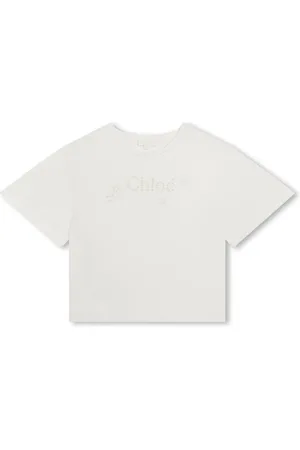 Chloé T-shirt med hul-broderi