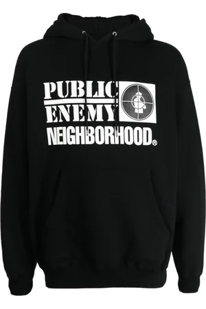 NEIGHBORHOOD X Public Enemy hættetrøje med logotryk