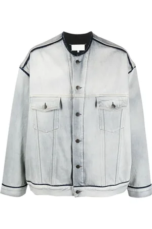 Maison Margiela Denimjakke med fire søm og flæser