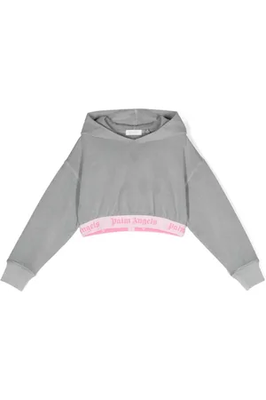 Palm Angels Cropped kortærmet hættetrøje med logobånd