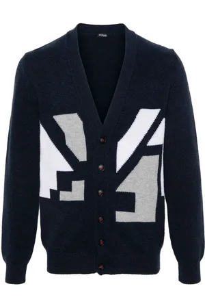 Kiton Intarsia-strikket cardigan