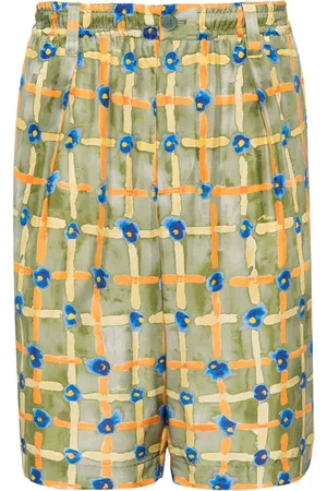 Marni Bermuda-shorts i silke med abstrakt tryk