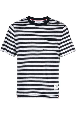Thom Browne Kortærmet T-shirt med vandrette striber