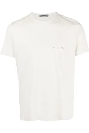 corneliani T-shirt med broderet logo og rund hals