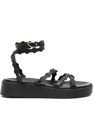Ancient Greek Sandals Aspis lædersandaler med plateau