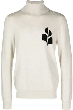 Isabel Marant Enzo trøje med intarsiastrikket logo