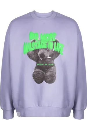 Izzue Sweatshirt i jersey-tekstur med bamsetryk