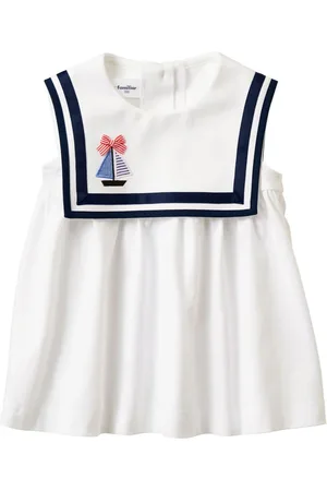 Familiar Stribet bluse med broderet motiv
