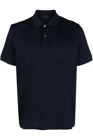 Prada Polo i piqué med trekantet logo