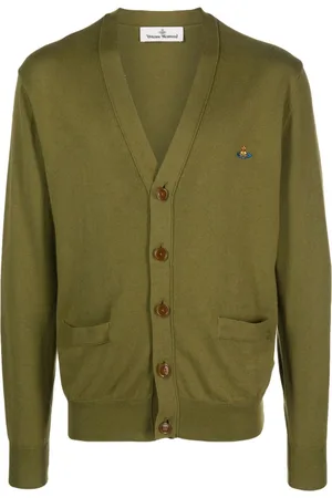 Vivienne Westwood Cardigan med V-hals og Orb-broderi