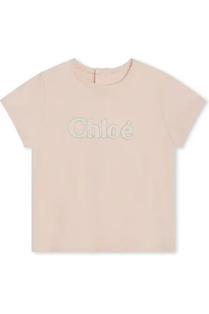 Chloé T-shirt med logobroderi