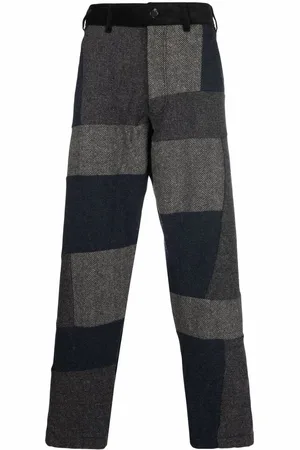 Comme des Garçons Patchwork-bukser med lige ben og kontrast