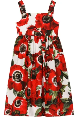 Dolce & Gabbana Mellemlang kjole med anemone-tryk