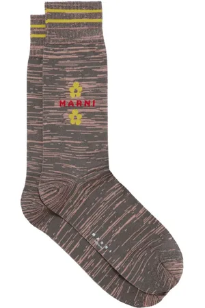 Marni Intarsia-strikkede strømper med logo