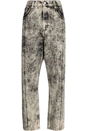 Namacheko Jeans med lige ben og bleget effekt