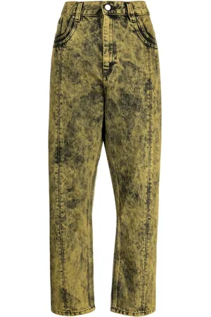Namacheko Jeans med lige ben og bleget effekt