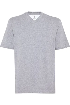 Brunello Cucinelli Kortærmet T-shirt med V-hals