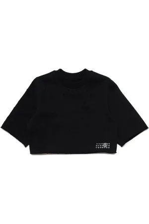 Maison Margiela Cropped sweatshirt med ribbet detalje