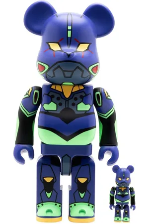 MEDICOM TOY "Evangelion Unit 1 ""New Paint Version"" BE@RBRICK 100% and 400% figursæt"