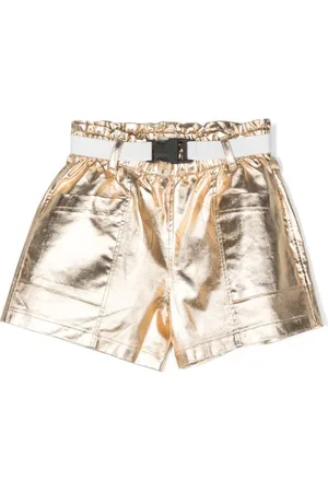 Le pandorine Shorts med bælte og metallisk finish