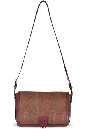 Etro Skuldertaske i læder med paisley-jacquard