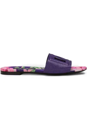 Dolce & Gabbana Lædersandaler med firbeneffekt
