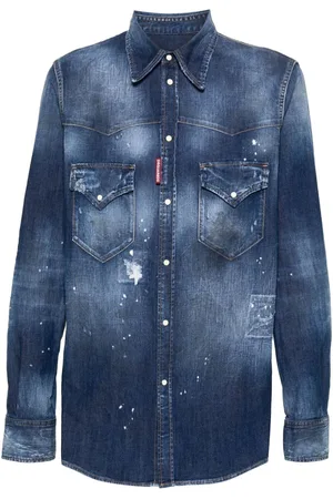Dsquared2 Denimskjorte med malings-pletter