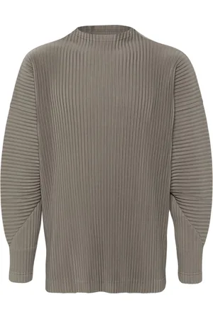 Issey Miyake Plisseret T-shirt med høj hals