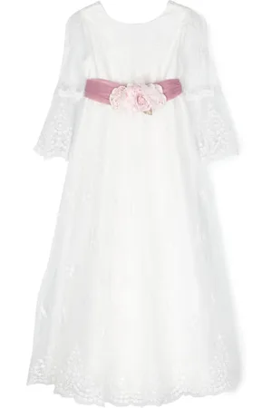 MONNALISA Lang kjole med blomster-applikation