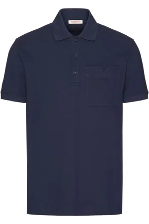 VALENTINO GARAVANI Piqué-polotrøje med V-detalje