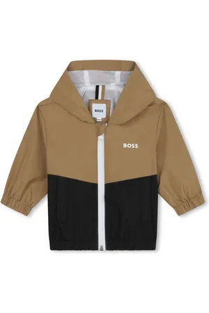 HUGO BOSS Vindjakke med hætte og logotryk