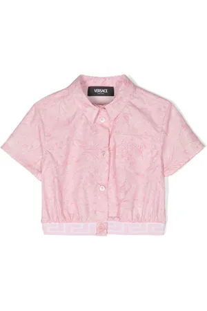 VERSACE Cropped skjorte med barok-mønster