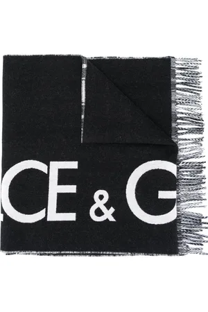 Dolce & Gabbana Vendbart ternet tørklæde i kashmir og uld med logo