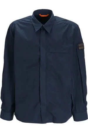 HUGO BOSS Overskjorte med logomærke og lynlås